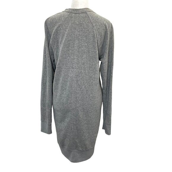 prAna Hemp Blend Sweatshirt Dress Laced Neck Long Sleeve Heather Gray size Small - Picture 5 of 7